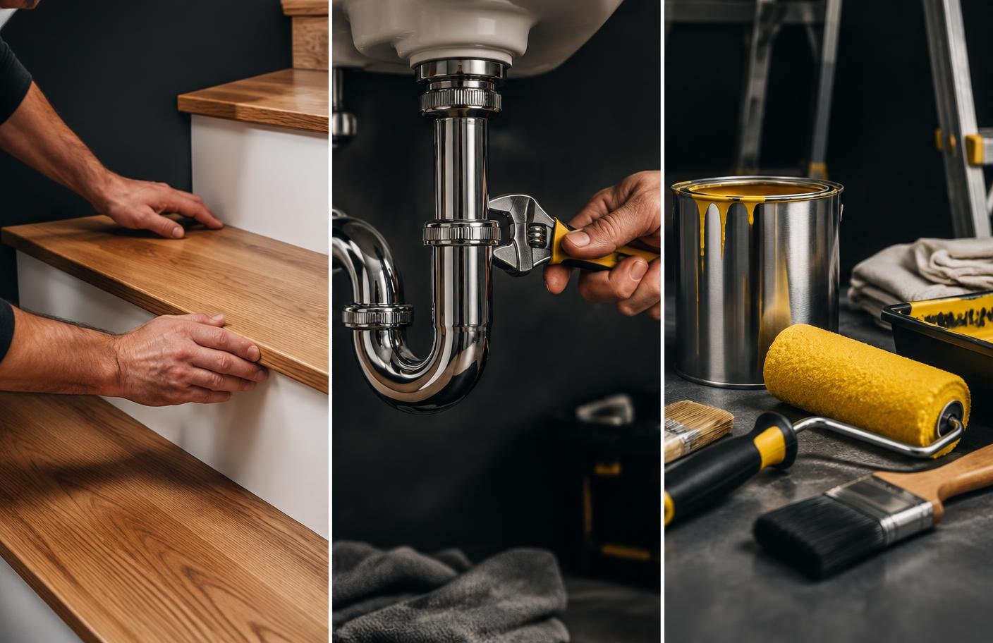 Carpentry, plumbing, and painting workmanship